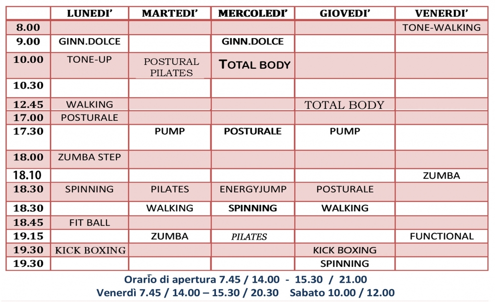 Corsi - Palestra Energy85